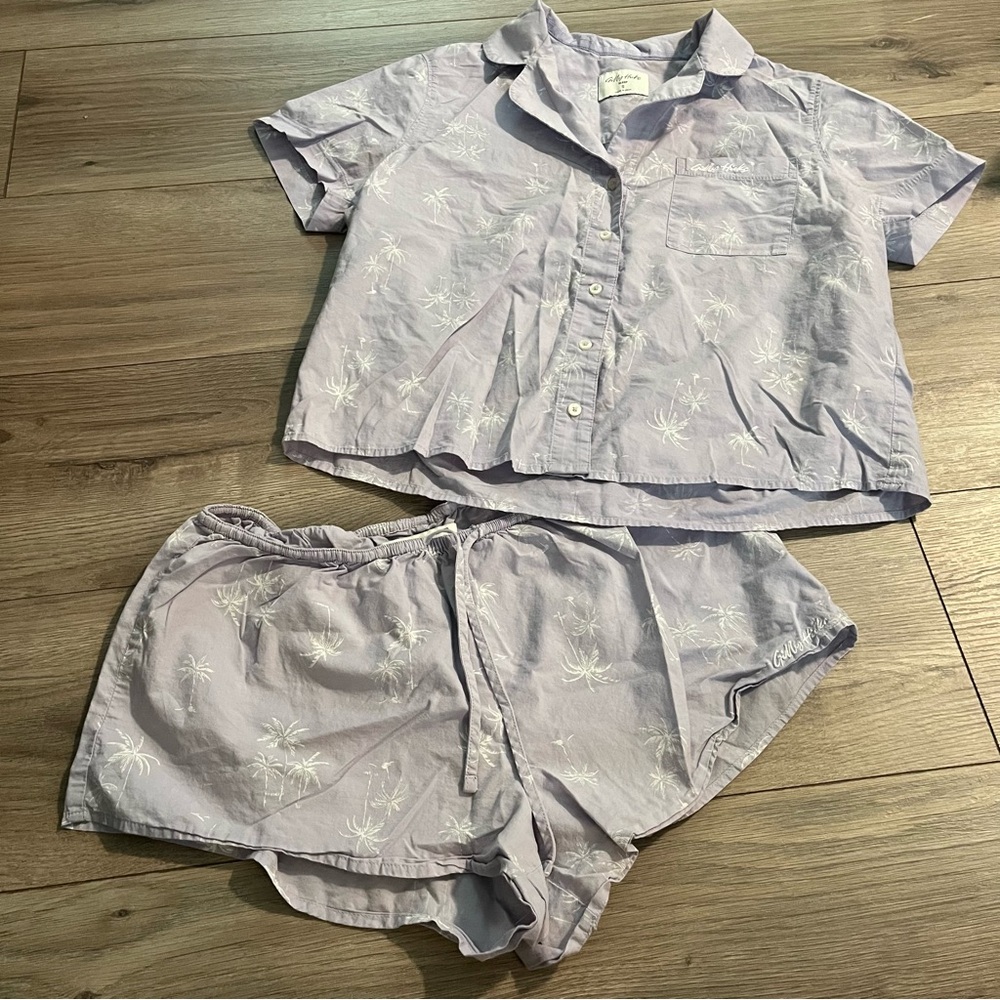 Gilly Hicks Lavender Palm Print Sleepwear